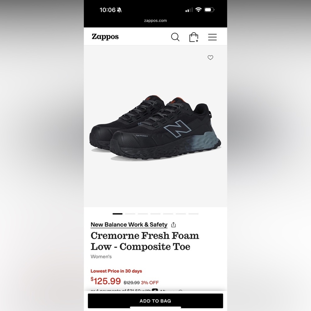 New Balance All-Black Athletic Shoes Cremorne Women Work shoes steel toe cap